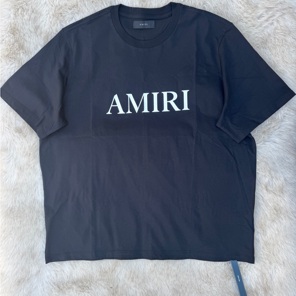Amiri Black Tee With White Chest Logo